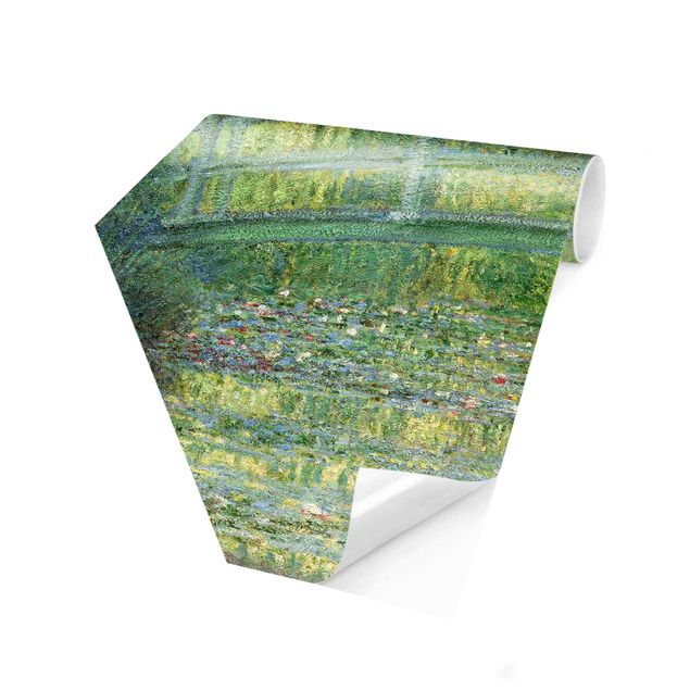 Self-adhesive hexagonal pattern wallpaper - Claude Monet - Japanese Bridge