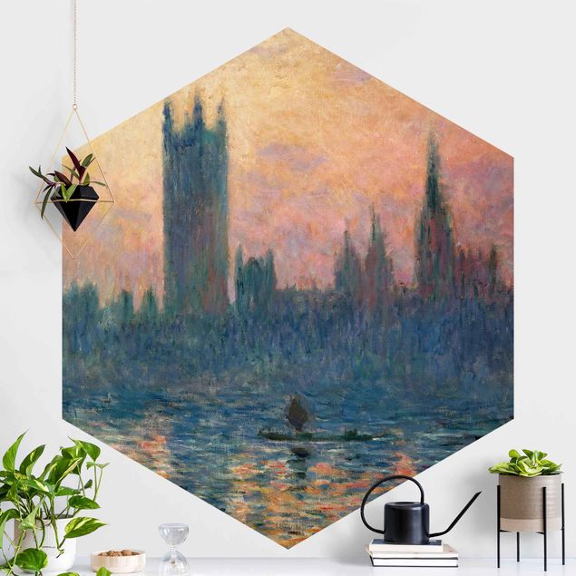 Hexagonal wallpapers Claude Monet - London Sunset