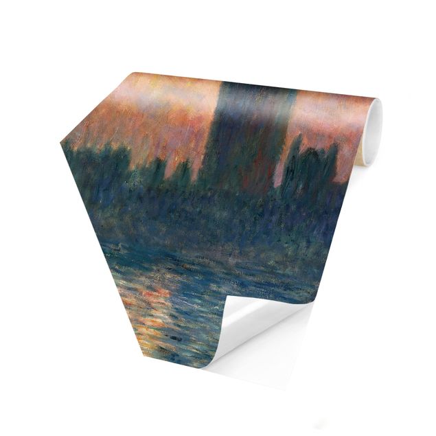 Self-adhesive hexagonal pattern wallpaper - Claude Monet - London Sunset
