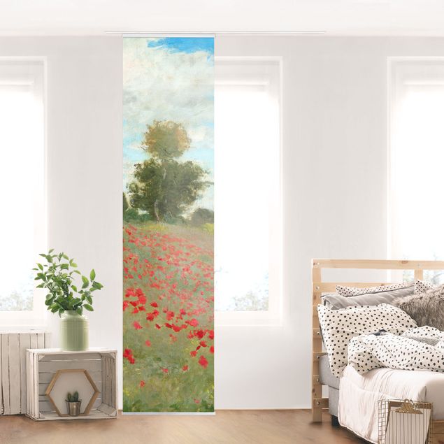 Sliding panel curtains set - Claude Monet - Poppy Field Near Argenteuil