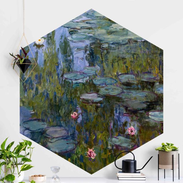 Hexagonal wall mural Claude Monet - Water Lilies (Nympheas)