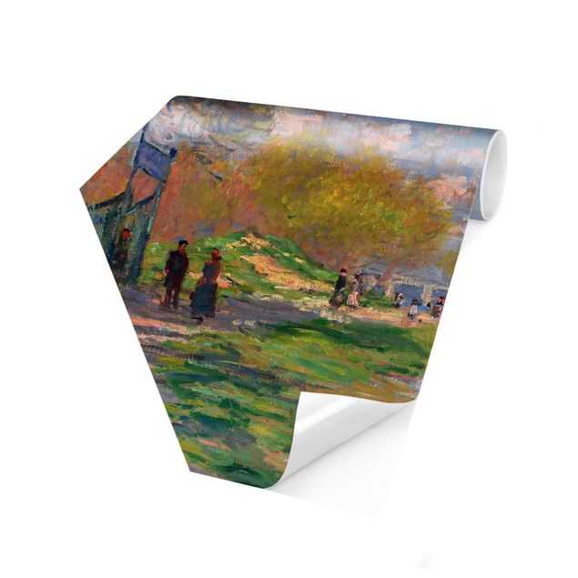 Self-adhesive hexagonal pattern wallpaper - Claude Monet - River Seine