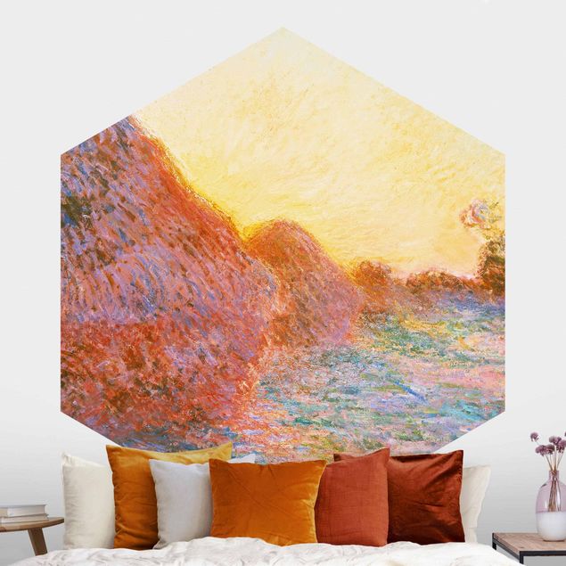 Hexagonal wallpapers Claude Monet - Straw Barn