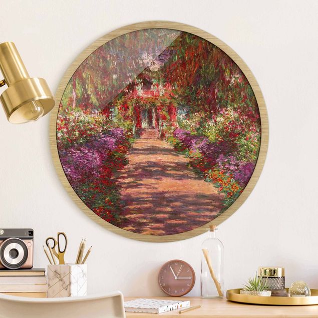 Framed prints round Claude Monet - Pathway In Monet's Garden At Giverny