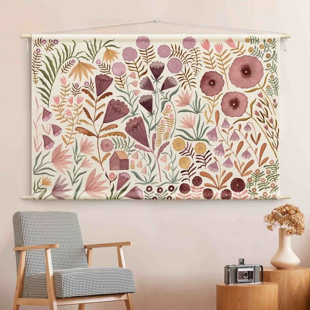tapestry wall hanging Claudia Voglhuber - Sea Of Flowers