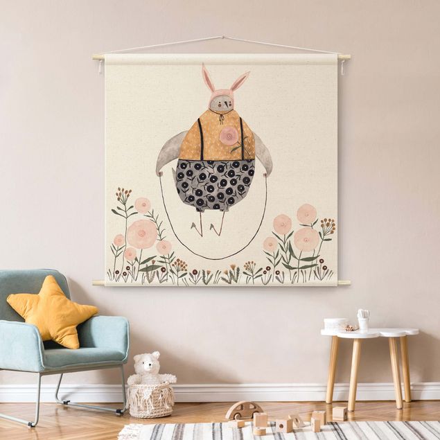 extra large tapestry Claudia Voglhuber Illustration - Rope Skipping