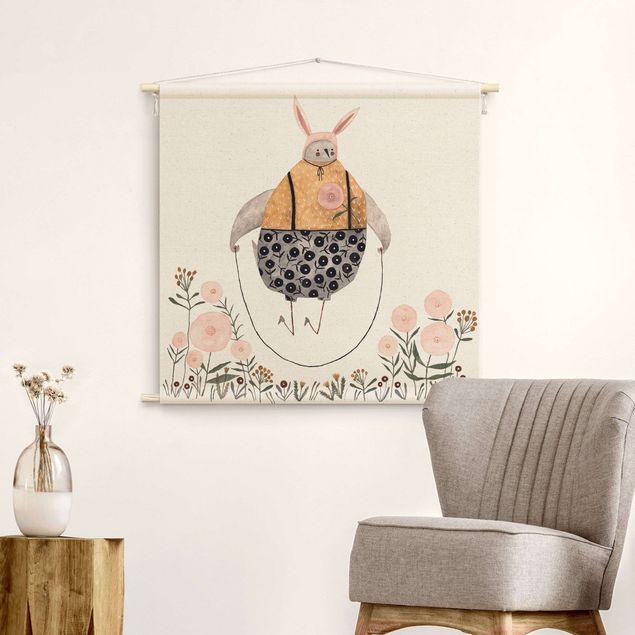 fabric wall hanging Claudia Voglhuber Illustration - Rope Skipping