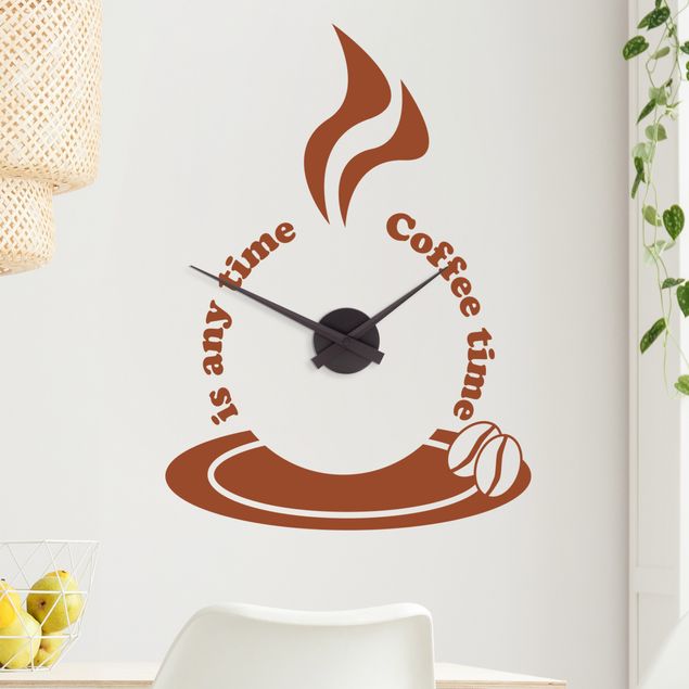 Coffee cup wall stickers Coffee Time Wall Clock