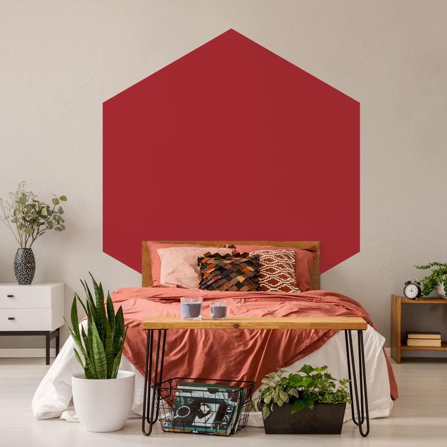 Self-adhesive hexagonal pattern wallpaper - Colour Carmin