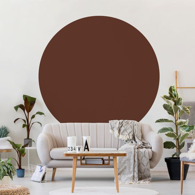 Self-adhesive round wallpaper - Colour Chocolate