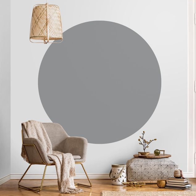 Self-adhesive round wallpaper - Colour Cool Grey