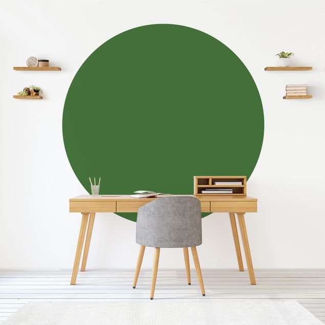 Self-adhesive round wallpaper - Colour Dark Green