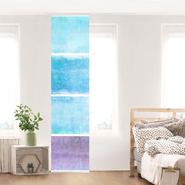 Sliding panel curtains set - Colour Harmony Blue