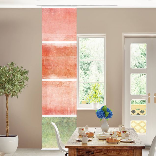 Sliding panel curtains set - Colour Harmony Red