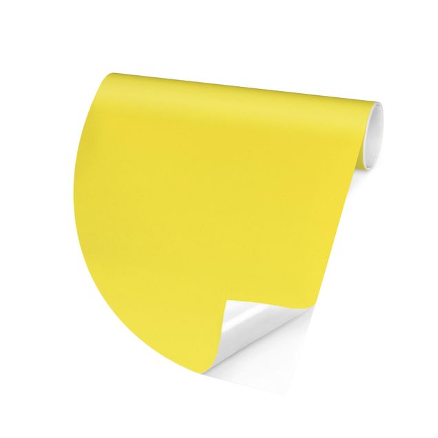 Self-adhesive round wallpaper kids - Colour Lemon Yellow