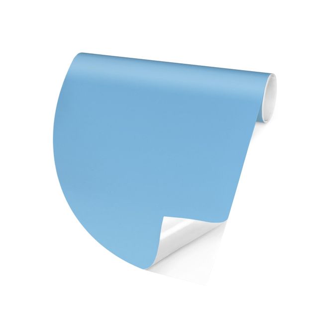 Self-adhesive round wallpaper - Colour Light Blue