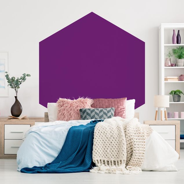 Self-adhesive hexagonal pattern wallpaper - Colour Purple