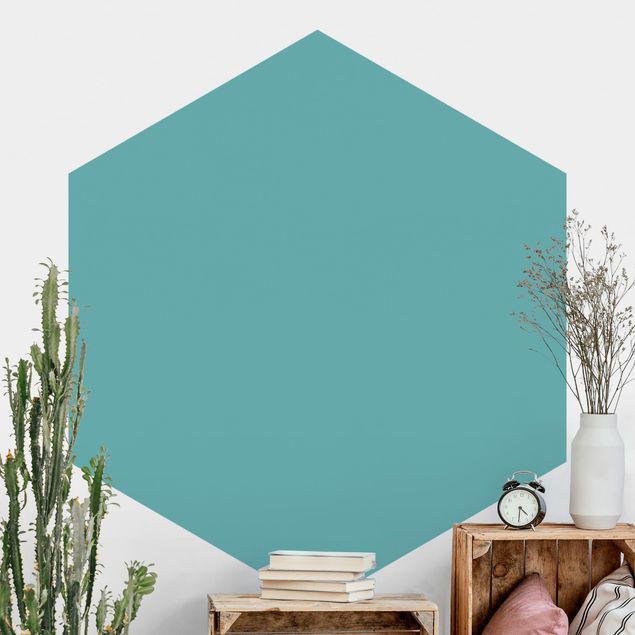 Hexagonal wall mural Colour Turquoise