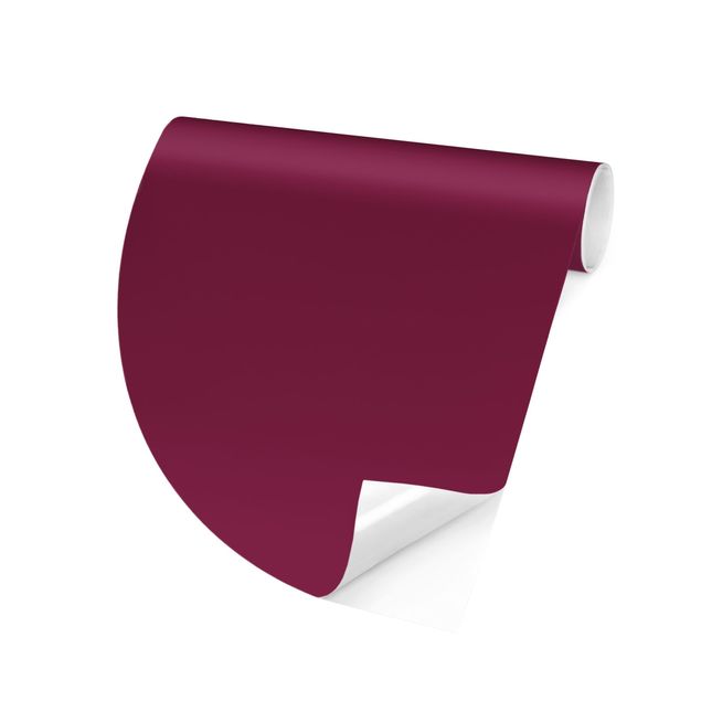 Self-adhesive round wallpaper - Colour Wine Red