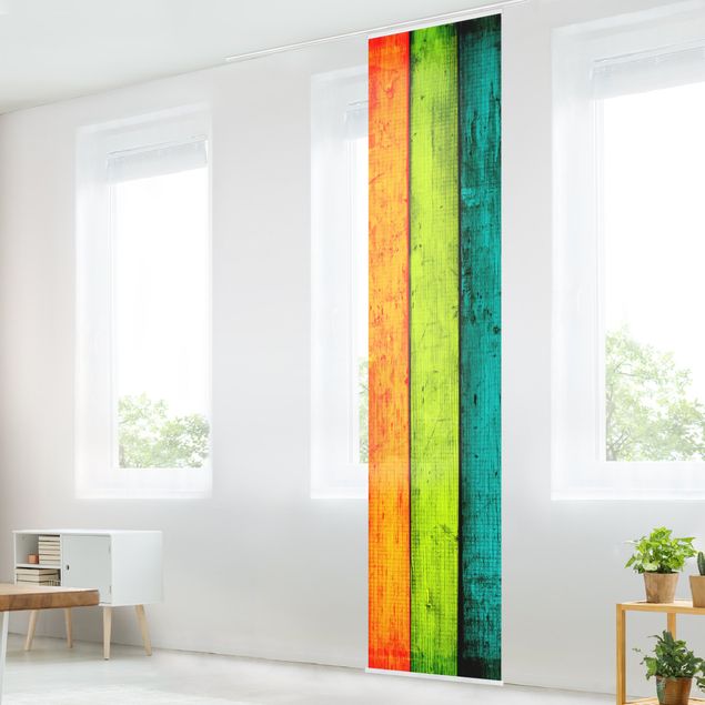 Sliding panel curtains set - Colourful Palisade