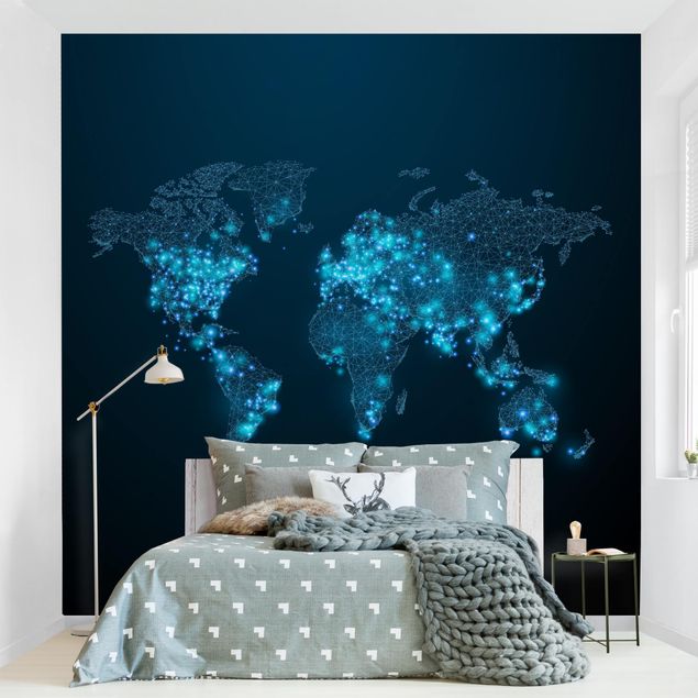 Wallpaper - Connected World World Map