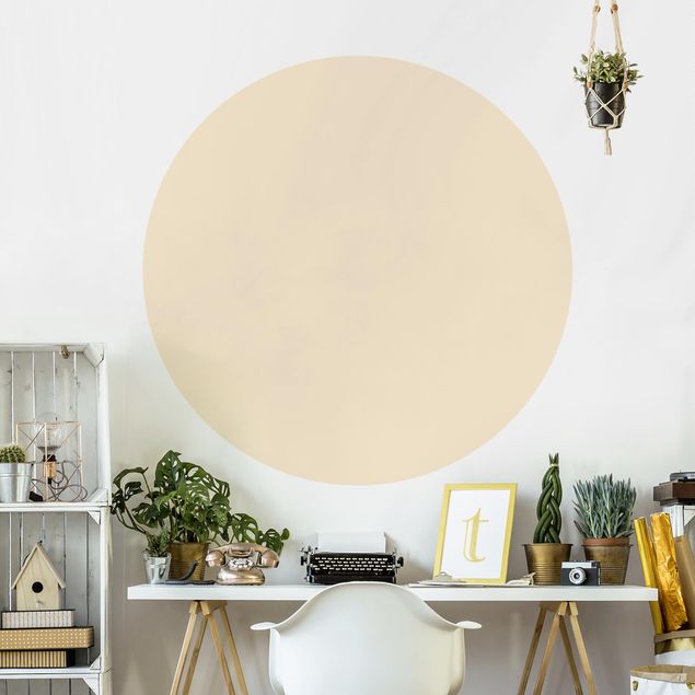 Self-adhesive round wallpaper - Cream