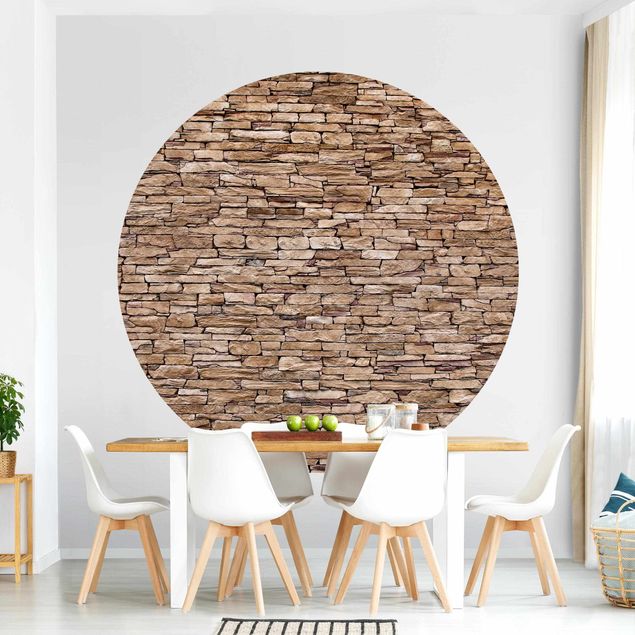 Self-adhesive round wallpaper - Crete Stonewall