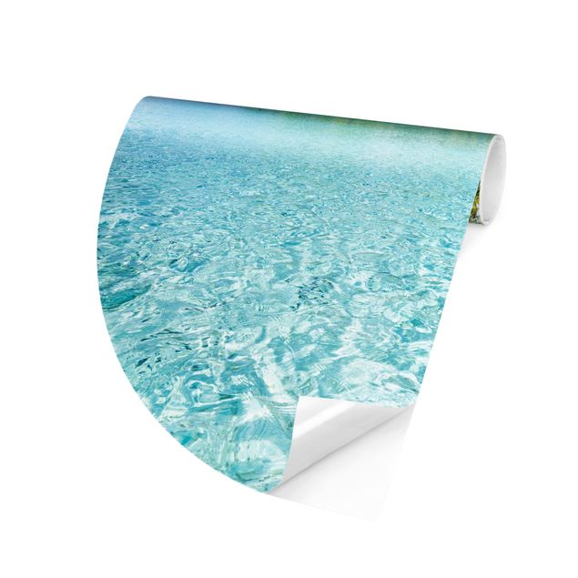 Self-adhesive round wallpaper - Crystal Clear Water