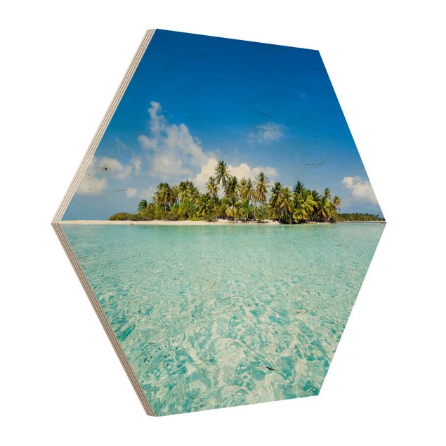 Wooden hexagon - Crystal Clear Water