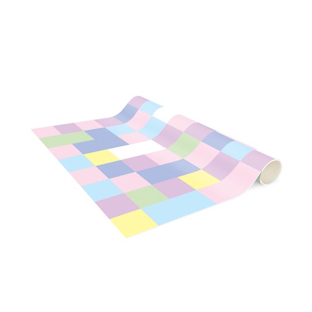 modern area rugs Colourful Mosaic Cotton Candy