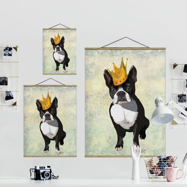 Fabric print with poster hangers - Animal Portrait - Terrier King