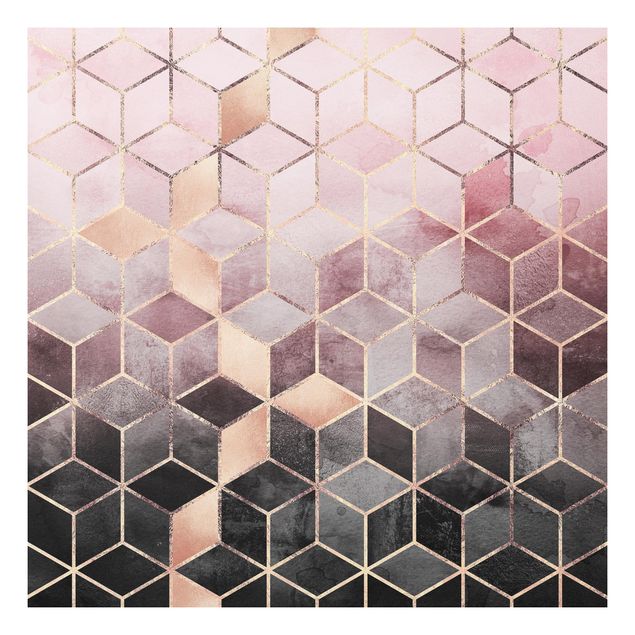 Print on forex - Pink Grey Golden Geometry