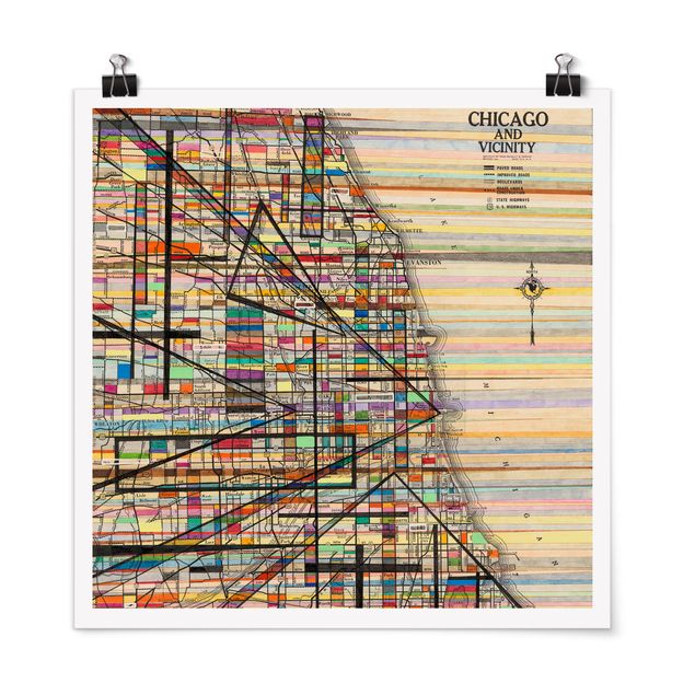 Poster - Modern Map Of Chicago