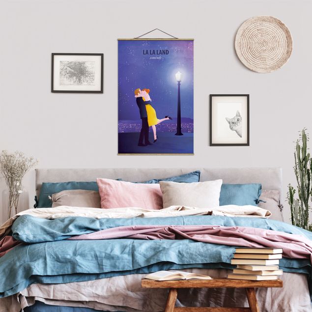 Fabric print with poster hangers - Film Poster La La Land II