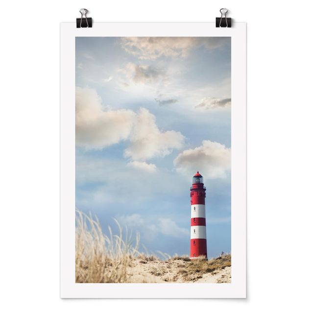 Poster beach - Lighthouse Between Dunes
