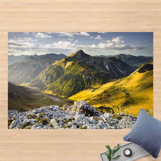 outdoor balcony rug Mountains And Valley Of The Lechtal Alps In Tirol