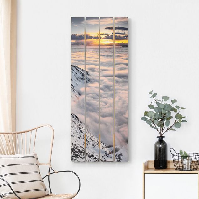 Print on wood - View Of Clouds And Mountains