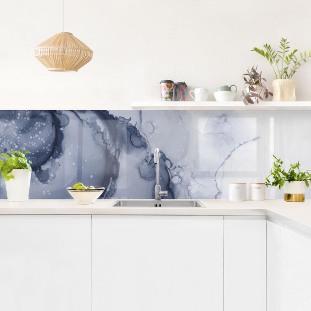 Kitchen wall cladding - Play Of Colours Blue Ink
