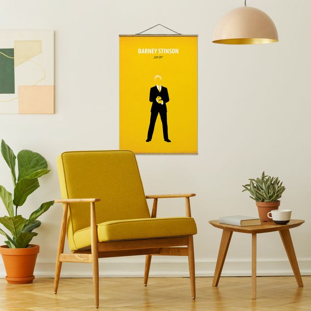 Fabric print with poster hangers - Film Poster Barney Stinson