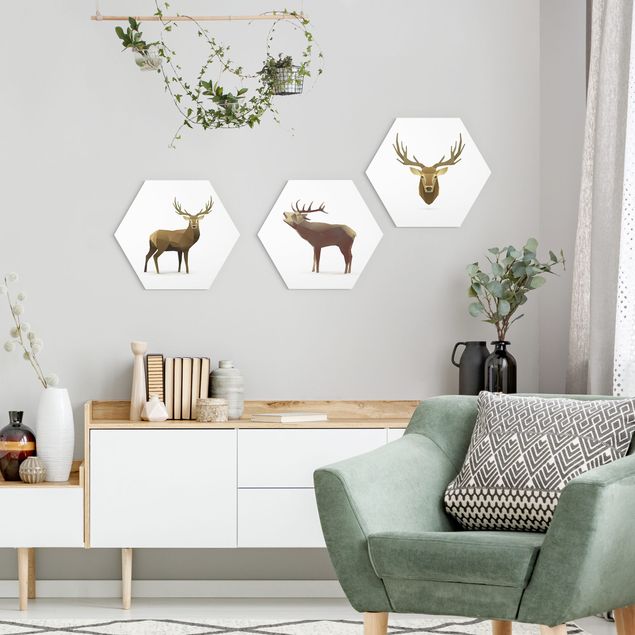Alu-Dibond hexagon - Poligon Deer Collection