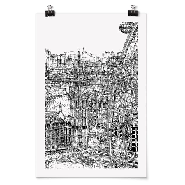 Poster architecture & skyline - City Study - London Eye
