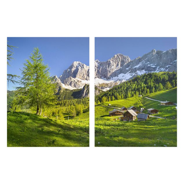 Print on canvas 2 parts - Styria Alpine Meadow