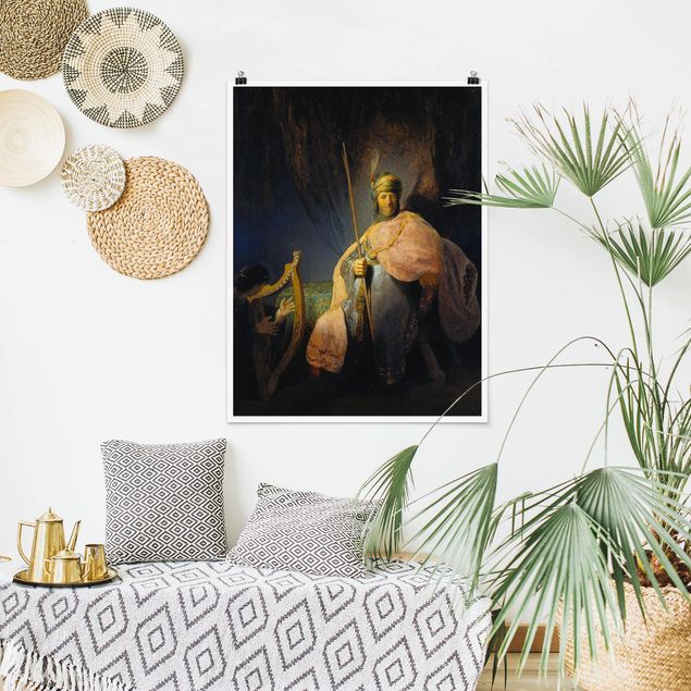 Poster - Rembrandt van Rijn - David playing the Harp to Saul