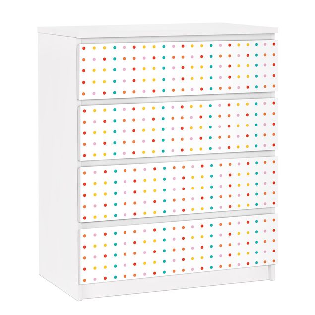 Adhesive film for furniture IKEA - Malm chest of 4x drawers - No.UL748 Little Dots