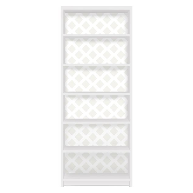 Adhesive film for furniture IKEA - Billy bookcase - Diamond Grid Light Beige
