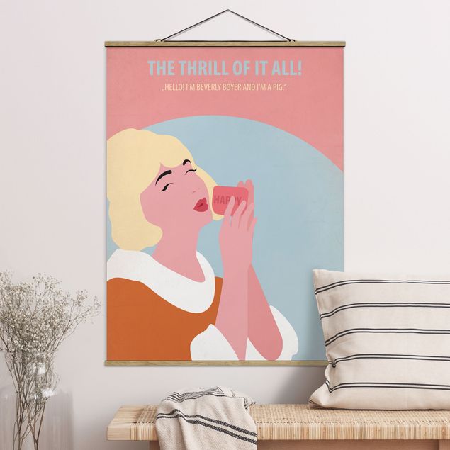 Fabric print with poster hangers - Film Poster The Thrill Of It All!