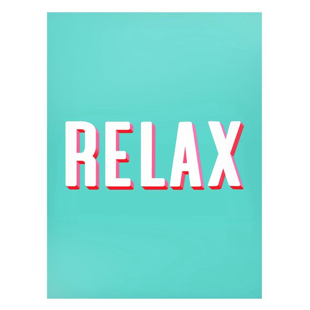 Magnetic memo board - Relax Typo On Blue