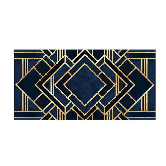 abstract area rug Art Deco Gold