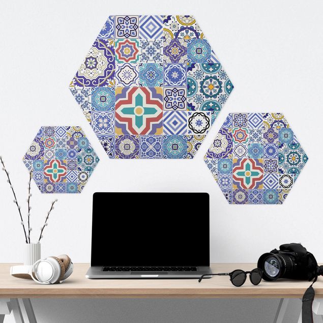 Alu-Dibond hexagon - Backsplash - Elaborate Portoguese Tiles