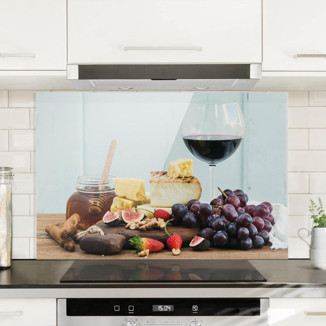 Glass splashback fruits and vegetables Cheese And Wine